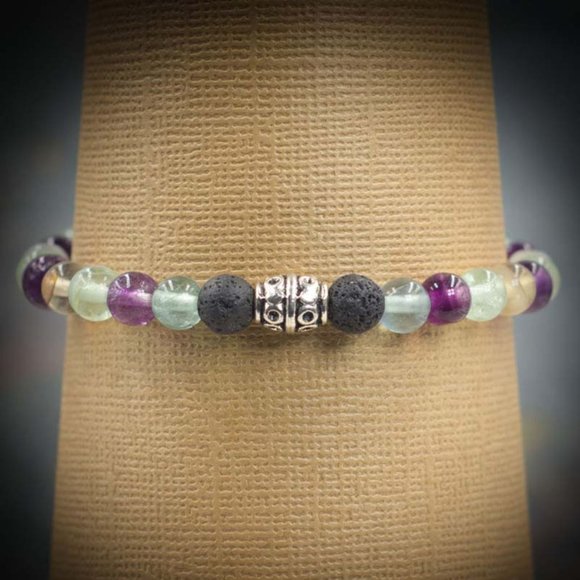 Fluorite Aromatherapy Stretch Bracelet - Handmade to Order - Picture 1 of 2